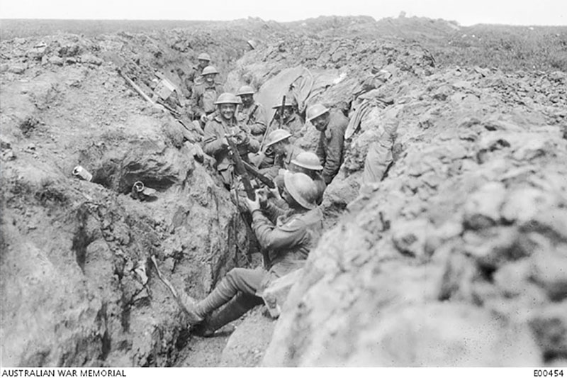Australian soldiers in the the trenches in France in May 1917