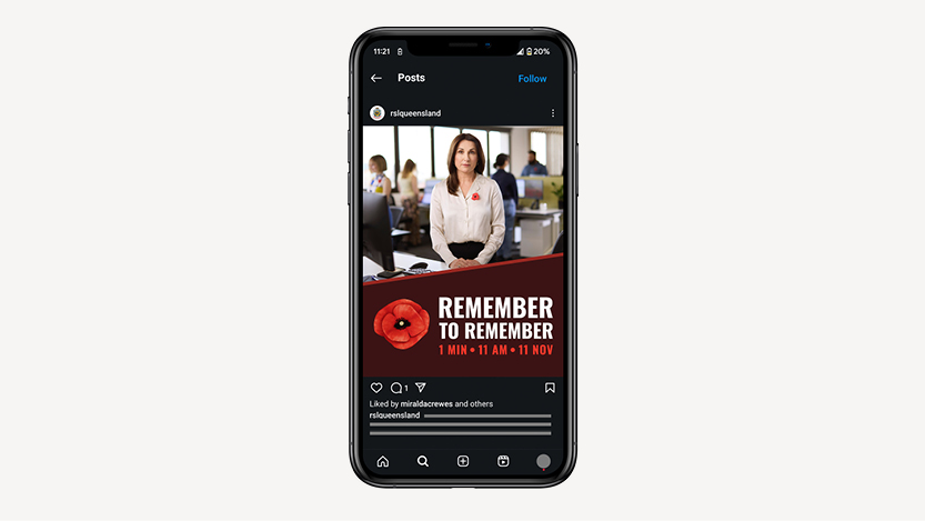 Remember to Remember social post in situ on a mobile phone. 